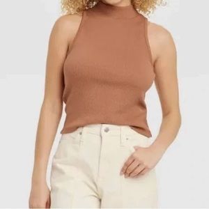 NWT | A New Day tan mockneck tank